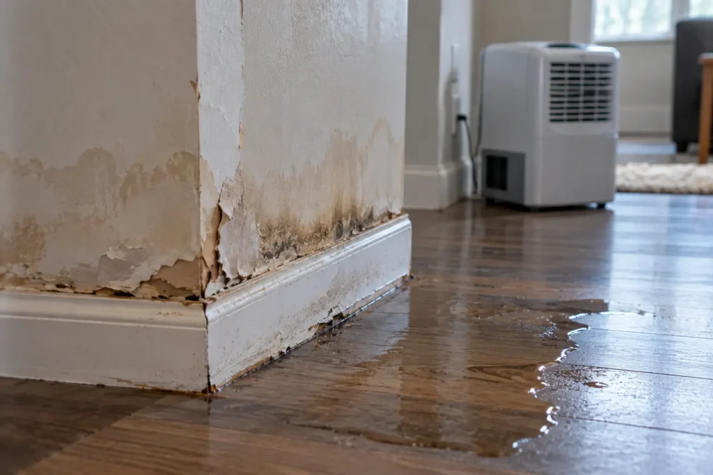 Water damage and dehumidifier